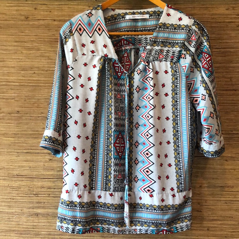 Aztec pattern blouse